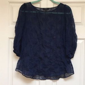 Shear blue blouse